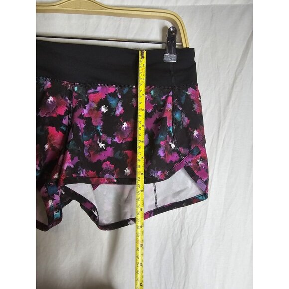 Lululemon Speed Short Mini Midnight Bloom Black Deep Fuschia Size 6 - Picture 6 of 11